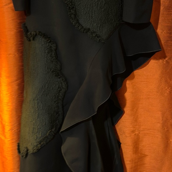 NEW Proenza Schouler Black Asymmetric Cut Out Embroidered Evening Dress - Picture 5 of 10